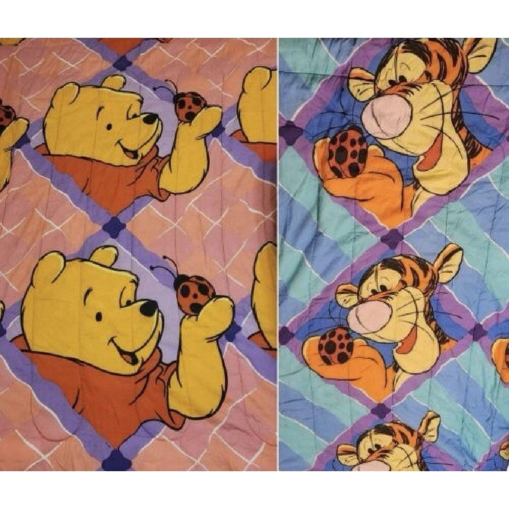 Vintage Disney Winnie the Pooh Tigger Reversible Twin Comforter Ladybug Bedding